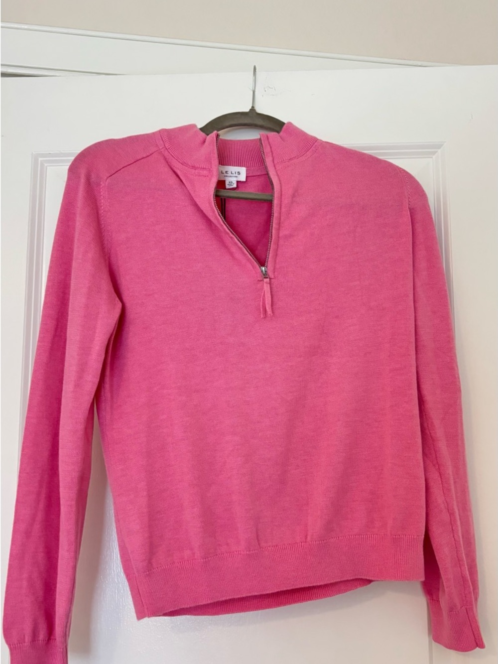 Le Lis Hot Pink Half-Zip Knit Pullover